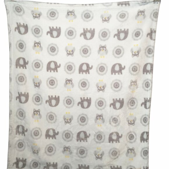 2020 Blankets & Beyond Elephant Owl Baby Lovey Security Blanket 31" X 28" - Picture 2 of 5